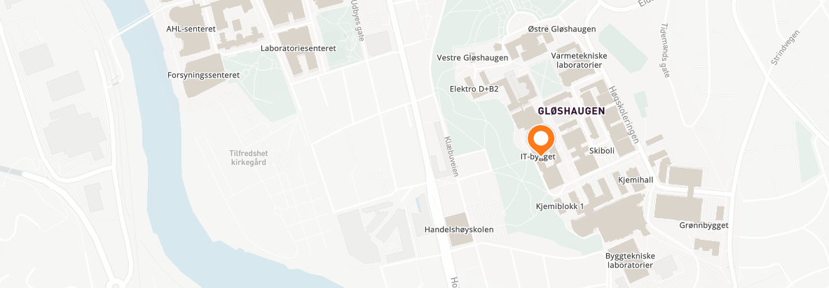 Map of Gløshaugen, AI-lab, Illustration