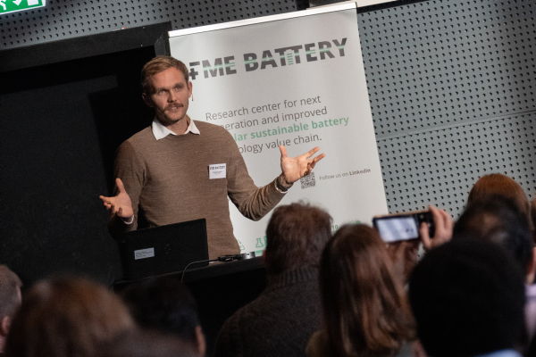 researcher giving a talk. photo