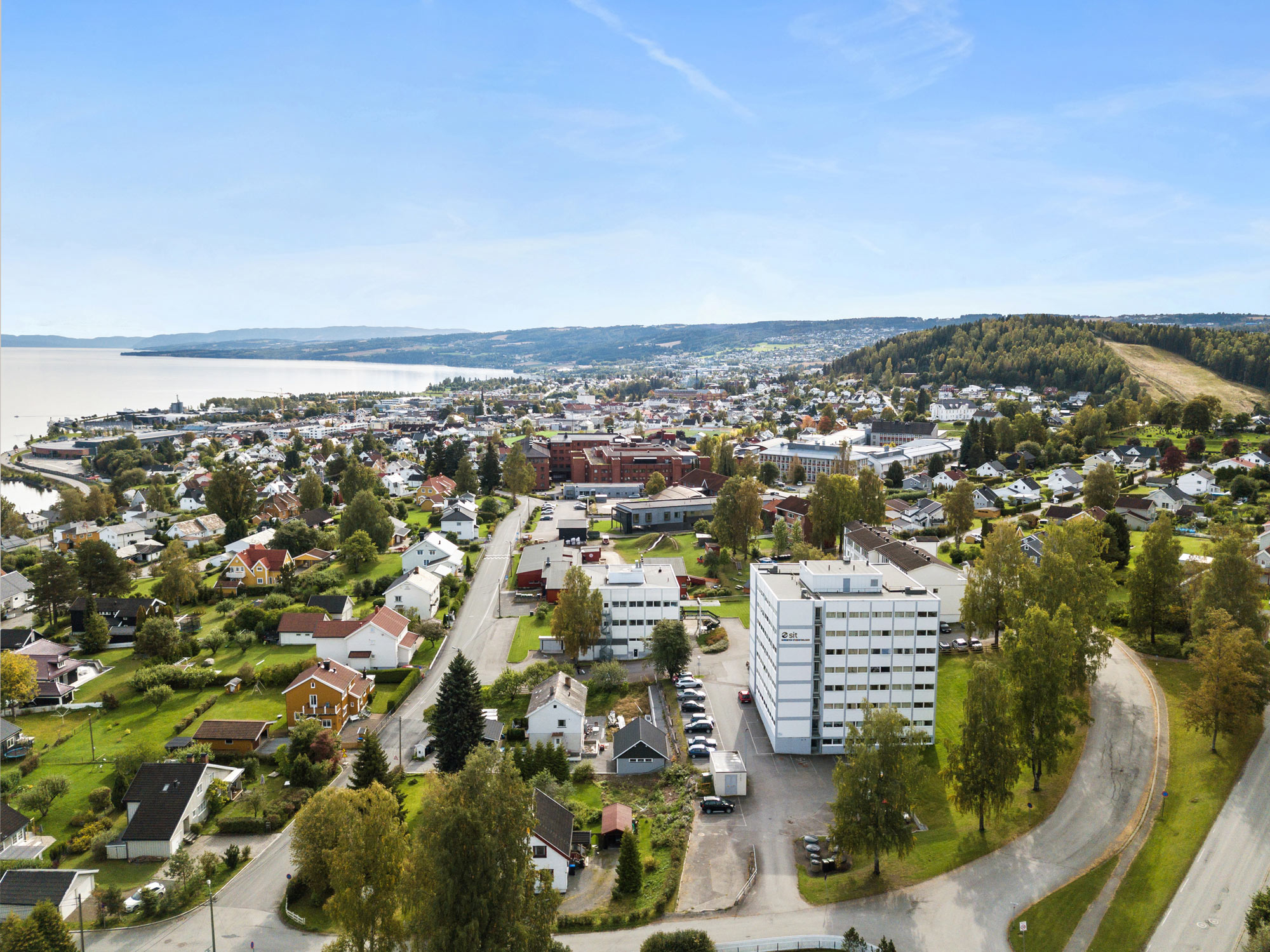 Drone photo over Gjøvik