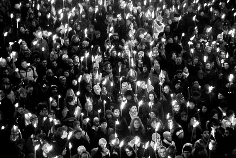 Torchlight procession. Photo.