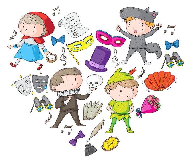 Illustration kids and theater