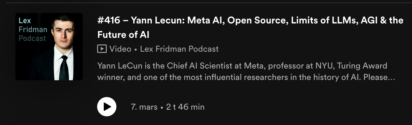 Pod cover with title and picture of Lex Fridman