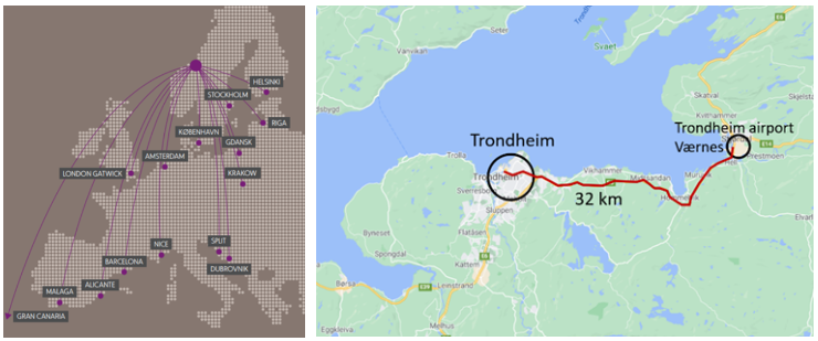 Map with Trondheim. PNG