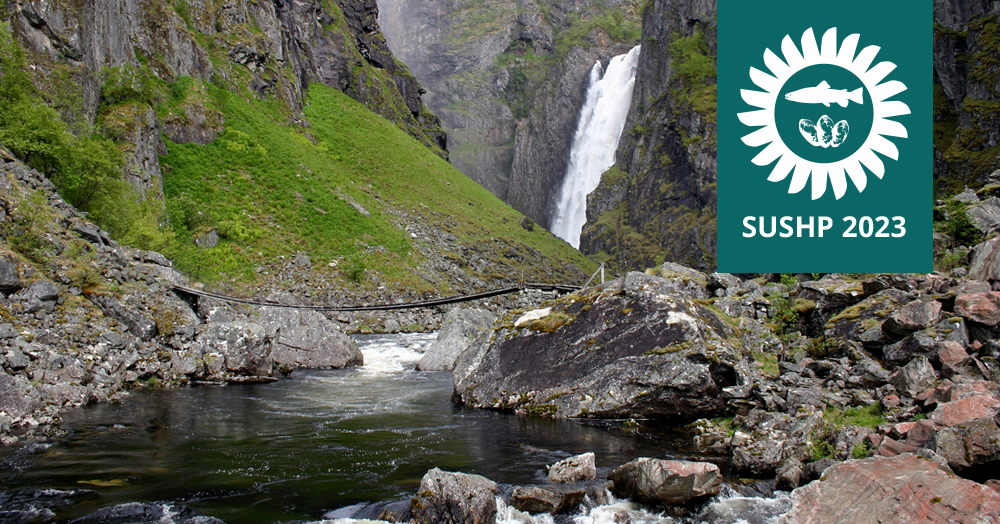 image of Vøringsfossen waterfall with SUSHP 2023 logo