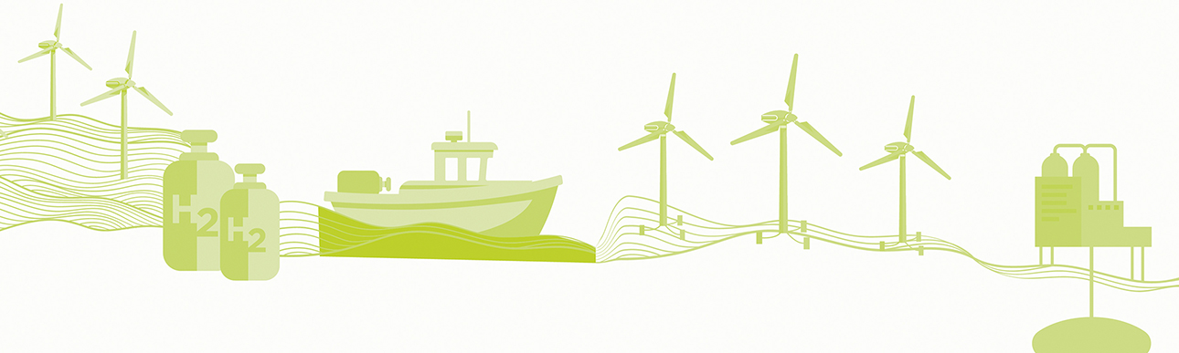 Illustration of windmills