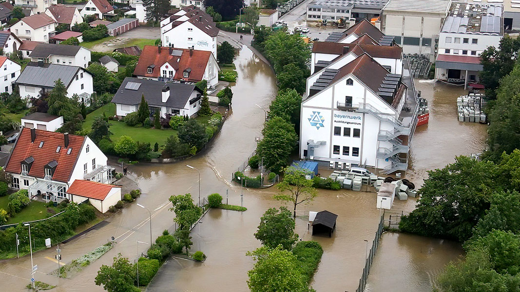 Flooding in a city. Foto