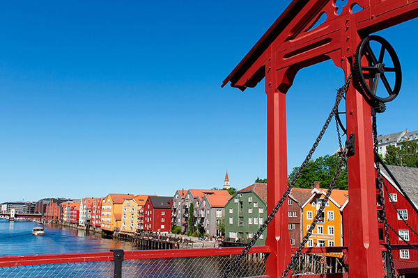 View over Nidelva river in the Trondheim City Centre