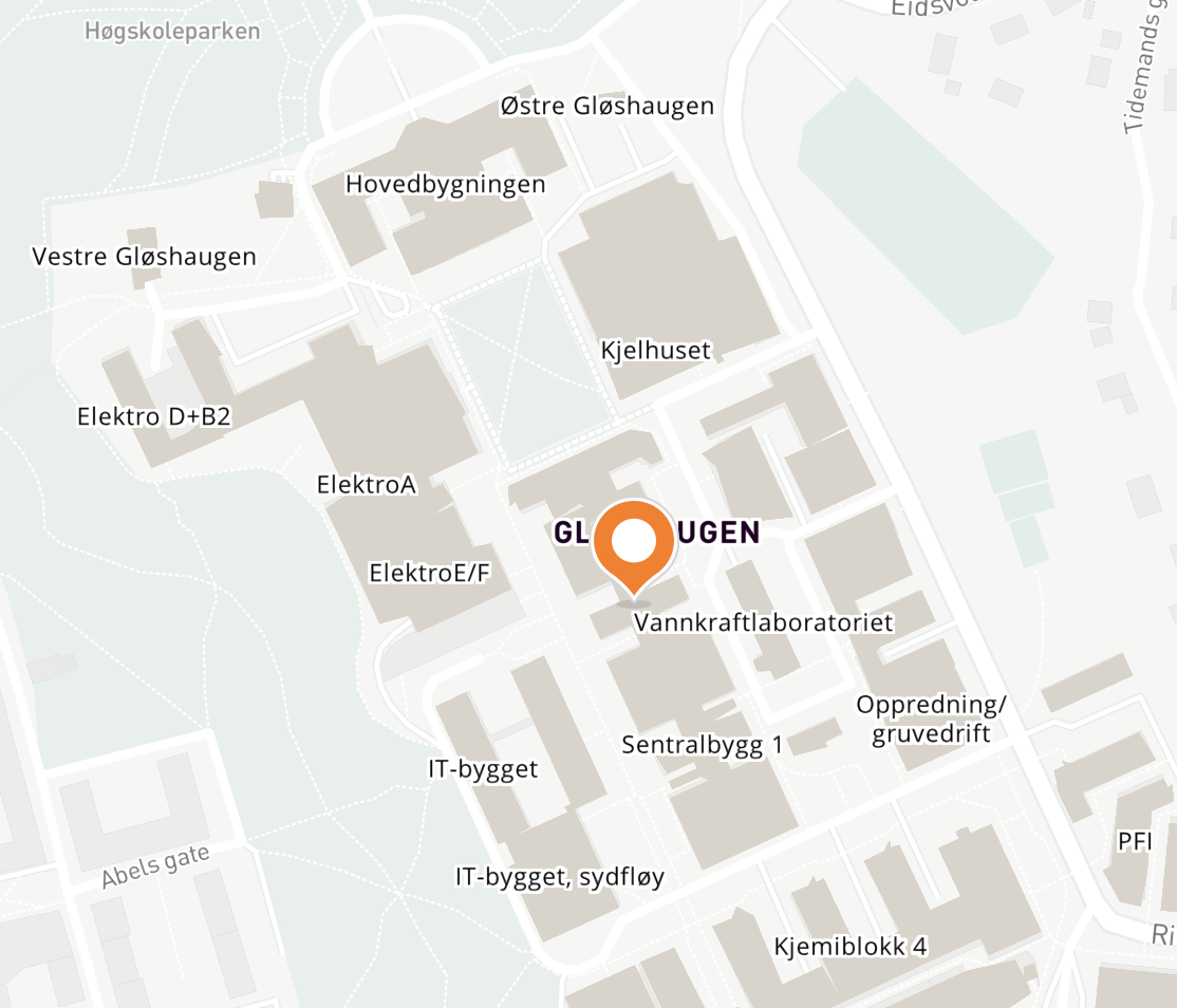 Map view of Gløshaugen