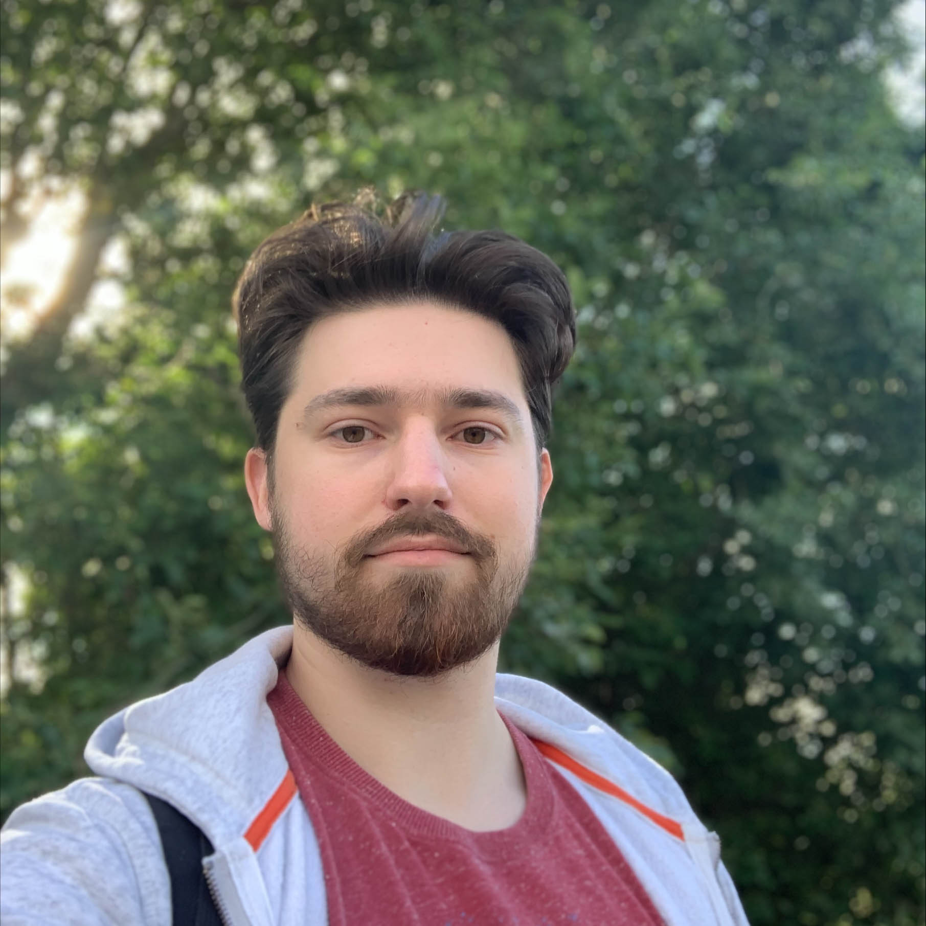 man with beard in forest