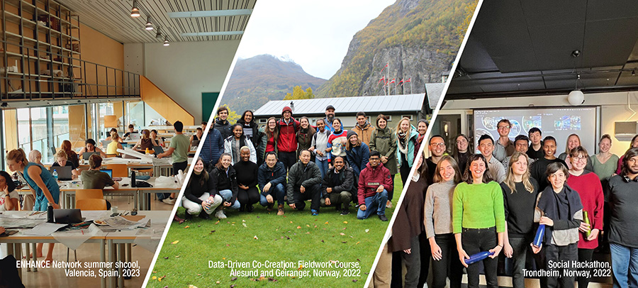 Three illustrations of collaborations